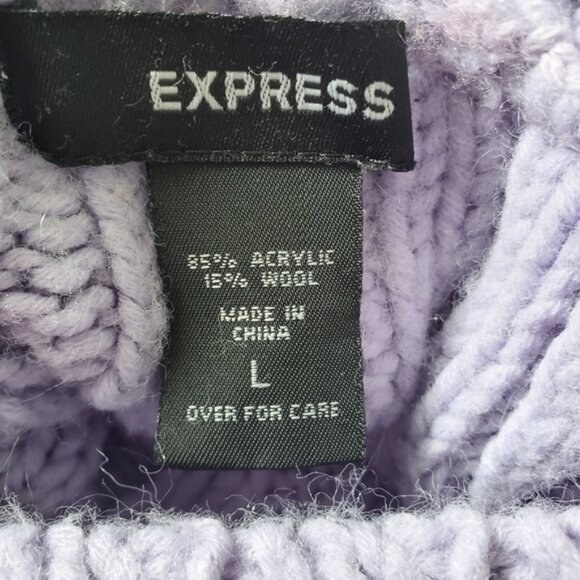 Express Lilac Turtleneck Pullover Sweater Size Large - Picture 8 of 9